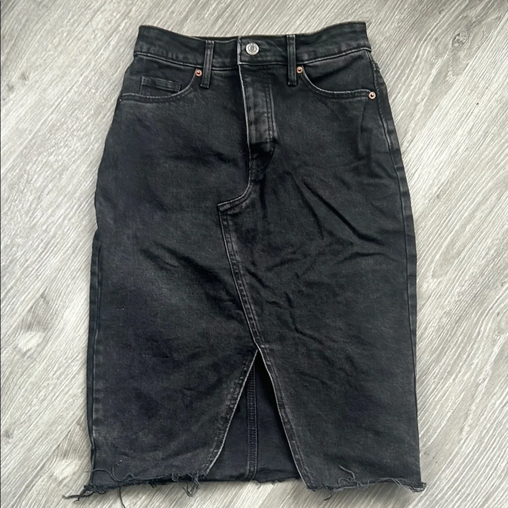 Old Navy Midi Black Denim Skirt